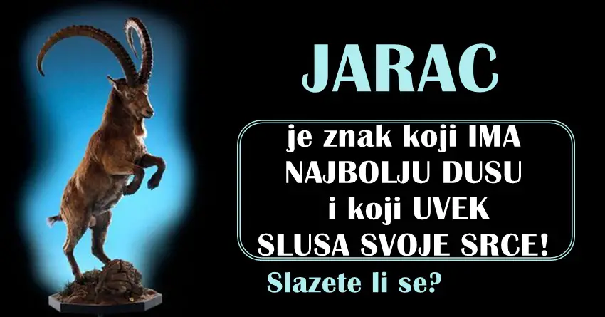 JARAC je znak koji IMA NAJBOLJU DUSU i koji UVEK SLUSA SVOJE SRCE! JARAC je znak koji IMA NAJBOLJU DUSU i koji UVEK SLUSA SVOJE SRCE!