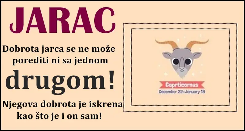 JARAC će SLUŠATI SVOJE SRCE pa čak i po CENU toga da BEZ SVEGA OSTANE jer mu je LJUBAV NA PRVOM MESTU! JARAC će SLUŠATI SVOJE SRCE pa čak i po CENU toga da BEZ SVEGA OSTANE jer mu je LJUBAV NA PRVOM MESTU!