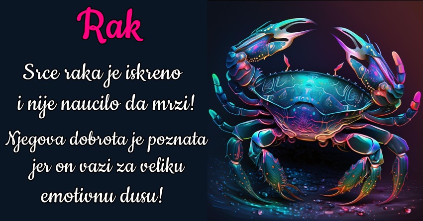RAK: On cesto PATI zbog svoje DOBROTE, jer cesto misli da su SVI KAO ON! RAK: On cesto PATI zbog svoje DOBROTE, jer cesto misli da su SVI KAO ON!