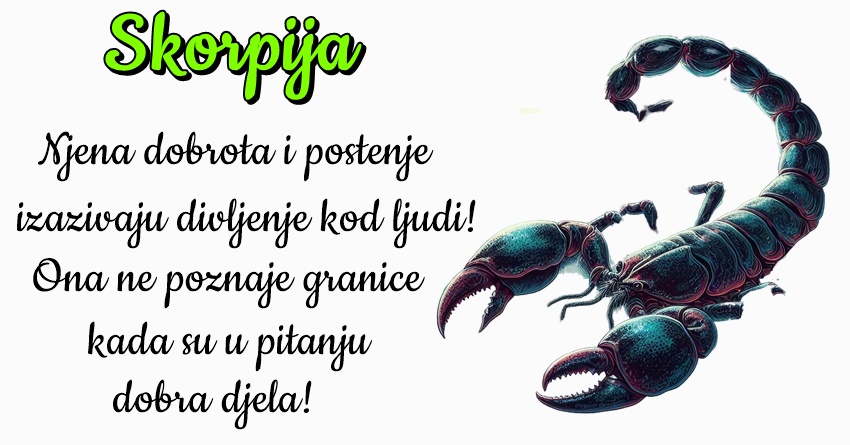 SKORPIJA: Uvijek ce BITI na strani DOBROTE!- Ovo je ZNAK koji moze sluziti DRUGIMA kao PRIMJER! SKORPIJA: Uvijek ce BITI na strani DOBROTE!- Ovo je ZNAK koji moze sluziti DRUGIMA kao PRIMJER!