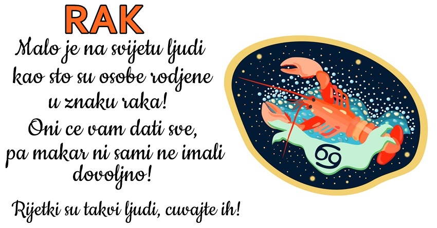 Osobe rođene u znaku Raka važe za NAJISKRENIJE I NAJPOŠTENIJE ljude na SVIJETU! Osobe rođene u znaku Raka važe za NAJISKRENIJE I NAJPOŠTENIJE ljude na SVIJETU!