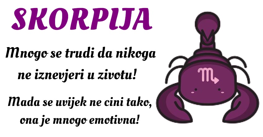 ŠKORPIJA: Ona nas uči da, bez obzira na okolnosti, treba uvek da cenimo ono što imamo! ŠKORPIJA: Ona nas uči da, bez obzira na okolnosti, treba uvek da cenimo ono što imamo!