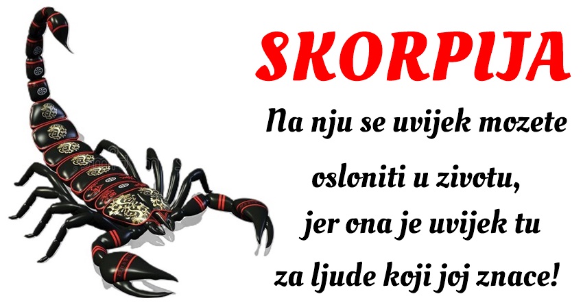 ŠKORPIJA: Ona je neko na koga se može računati, neko ko uvek ispunjava svoja obećanja! ŠKORPIJA: Ona je neko na koga se može računati, neko ko uvek ispunjava svoja obećanja!