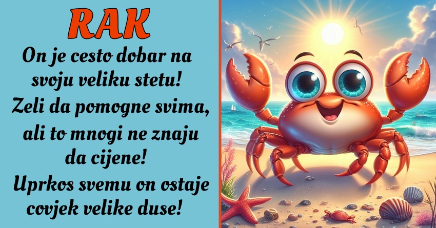 RAK: Njegova lojalnost i spremnost da pomogne čine ga predivnom osobom! RAK: Njegova lojalnost i spremnost da pomogne čine ga predivnom osobom!
